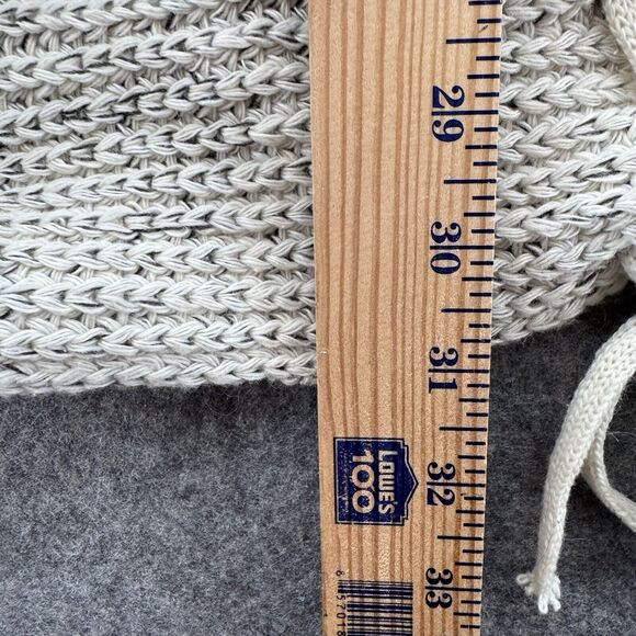 Womens Open Sweater Cardigan Size 1X Gray Ivory Cable Knit Boho Faux Fur Rodeo - Picture 10 of 11